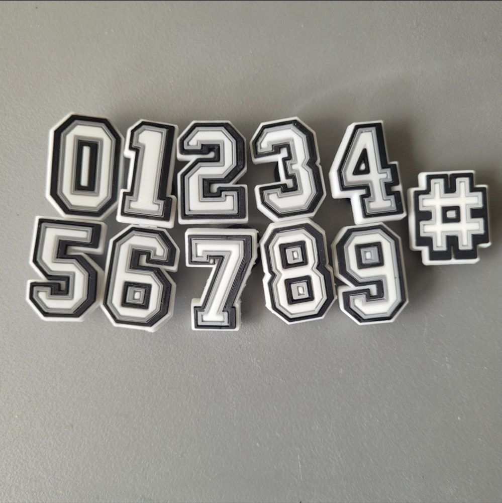 11pc Numbers Croc Charm Jibbitz
